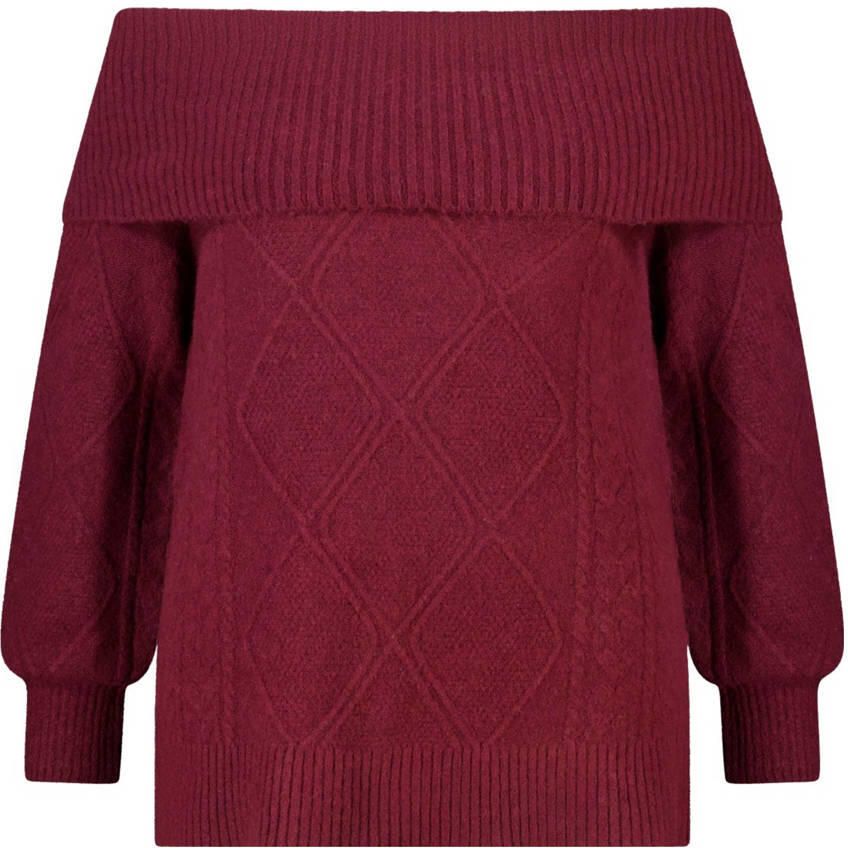 MS Mode off shoulder trui donkerrood - Foto 2