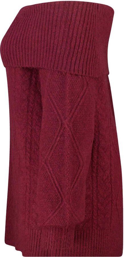 MS Mode off shoulder trui donkerrood - Foto 3