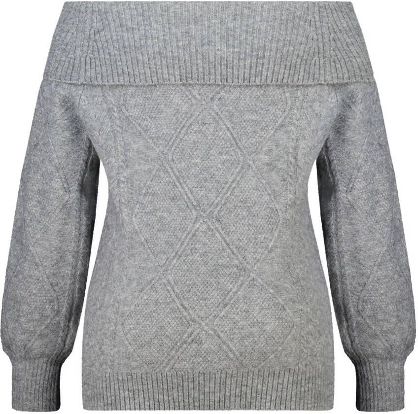 MS Mode off shoulder trui grijs - Foto 2