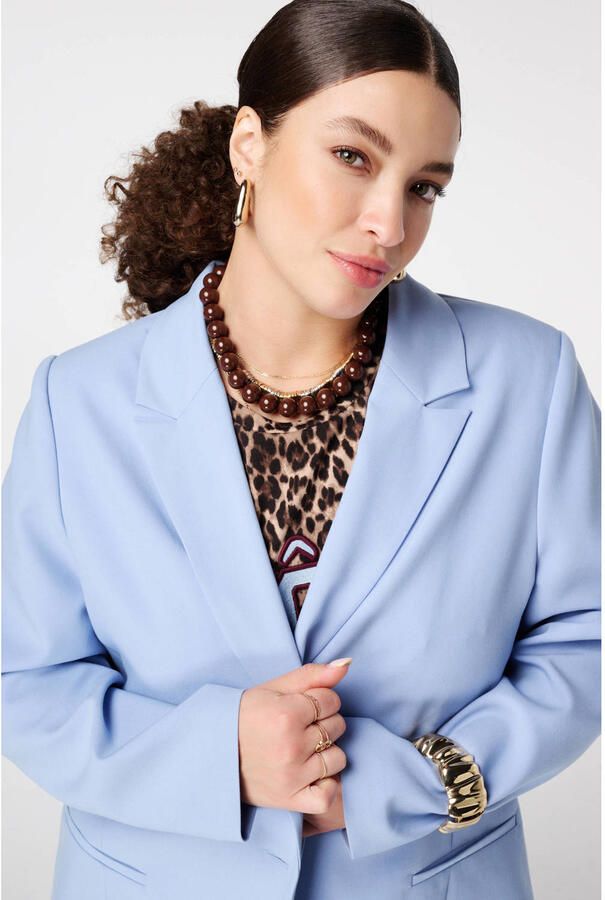 MS Mode oversized blazer lichtblauw