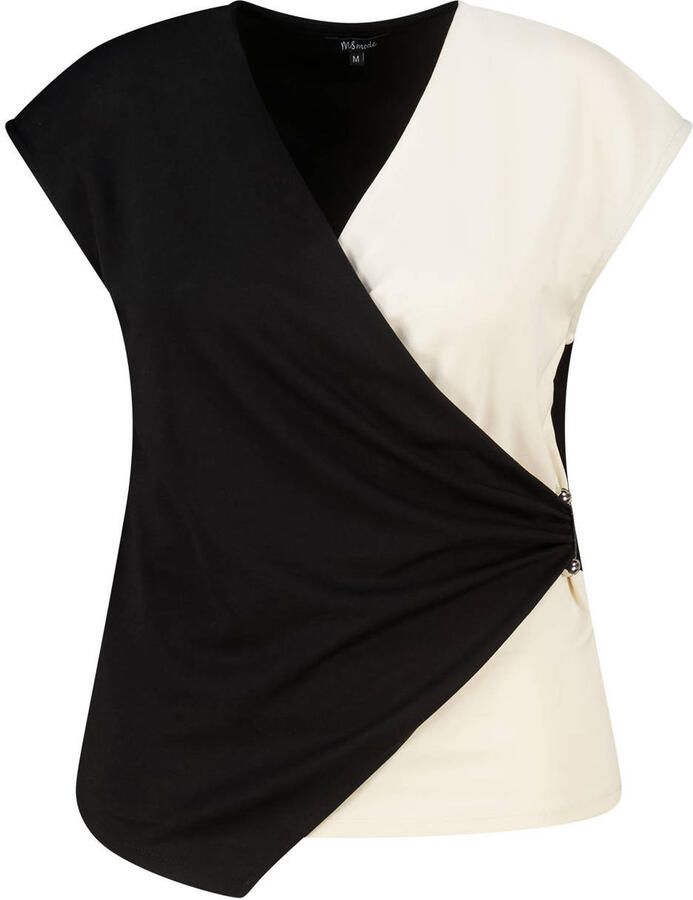 MS Mode overslagtop Plus Size zwart - Foto 2