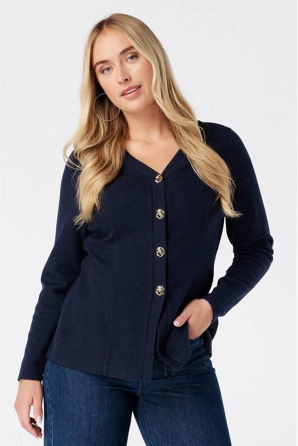 MS Mode peplum top donkerblauw