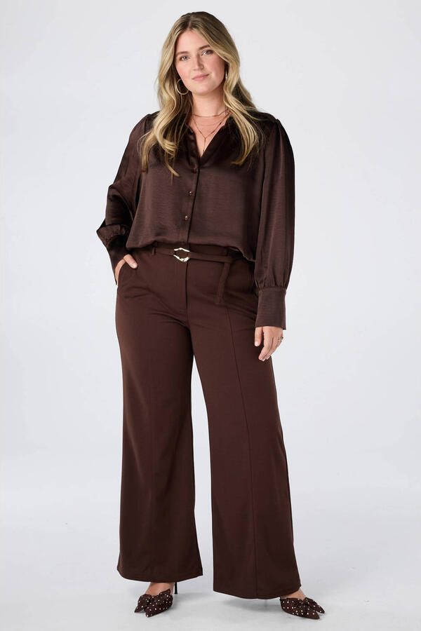 MS Mode Plus Size blouse bruin
