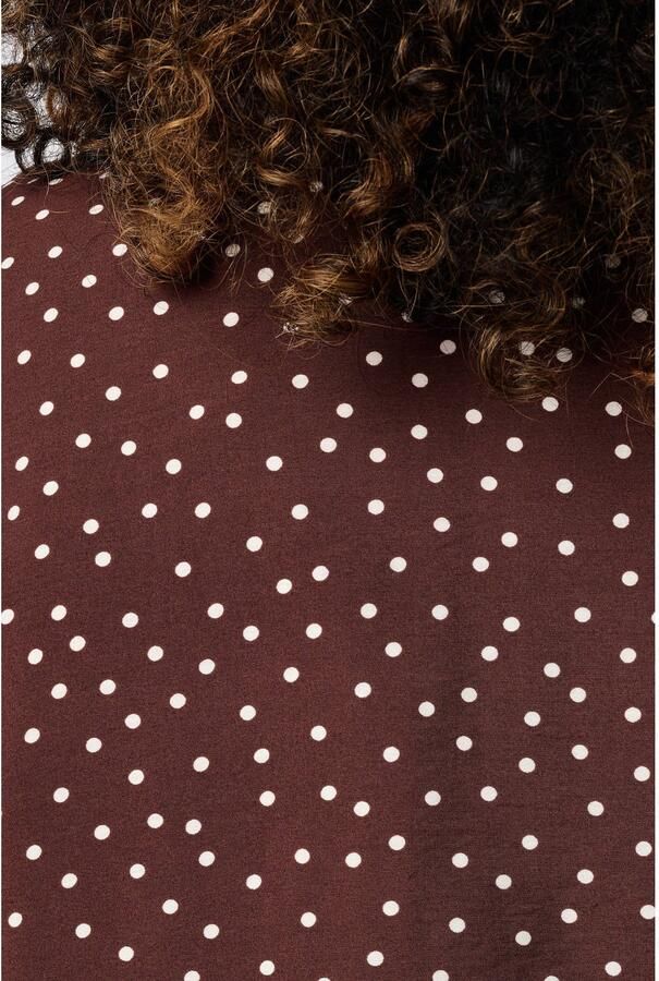 MS Mode Plus Size blouse met stippen bruin ecru - Foto 2