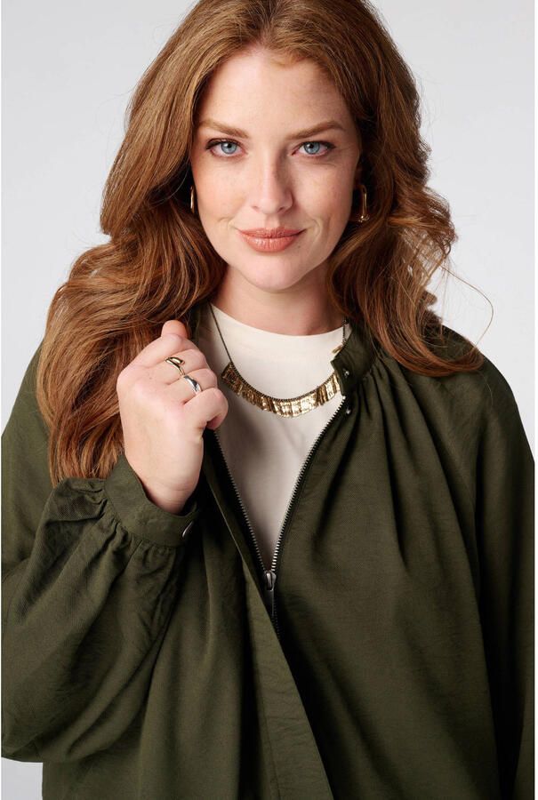 MS Mode Plus Size bomberjack groen