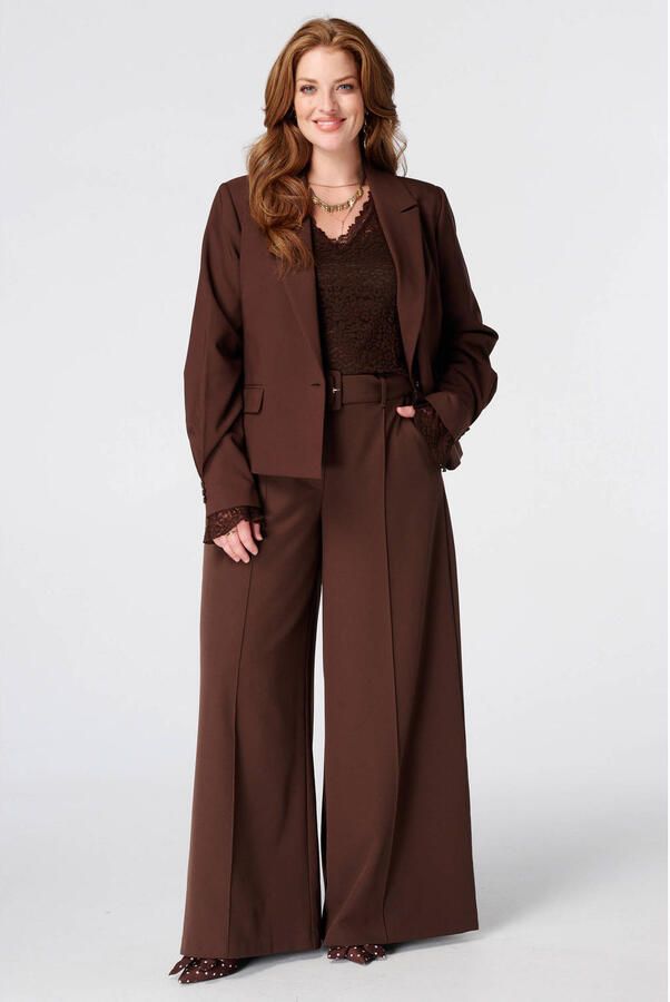 MS Mode Plus Size cropped blazer bruin