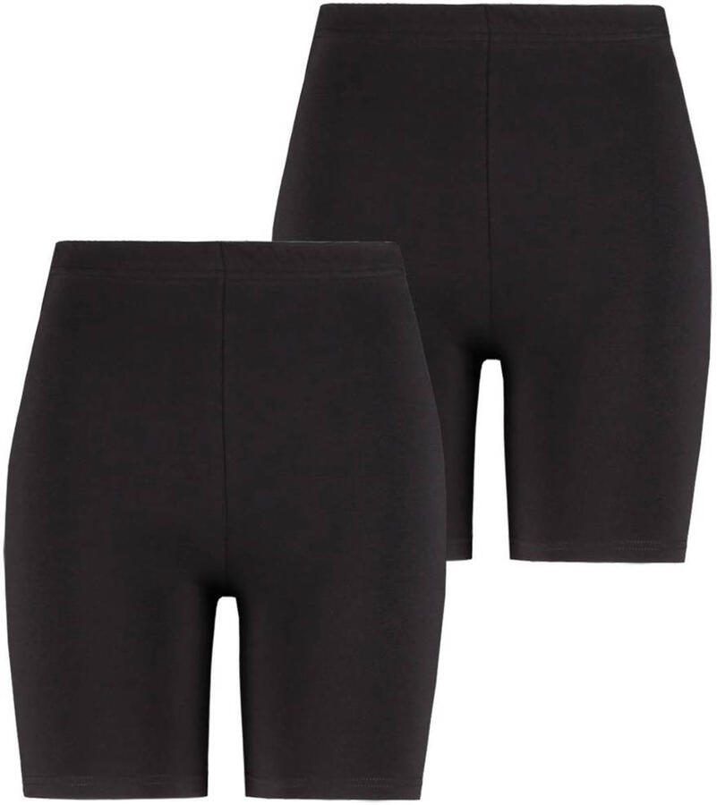MS Mode Plus Size cycling short zwart (set van 2)
