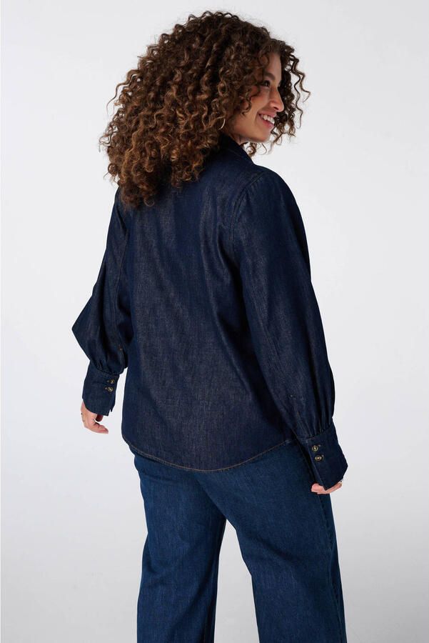 MS Mode Plus Size denim blouse donkerblauw - Foto 2