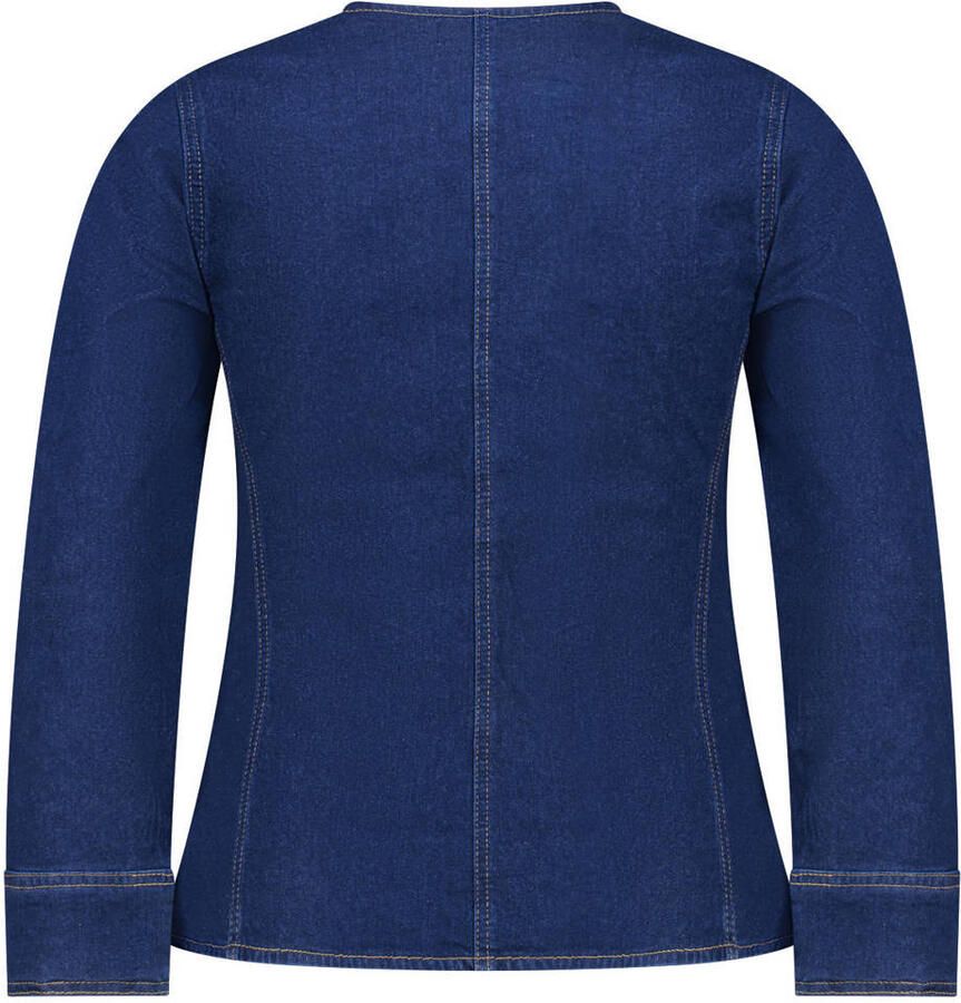 MS Mode Plus Size denim blouse donkerblauw - Foto 2