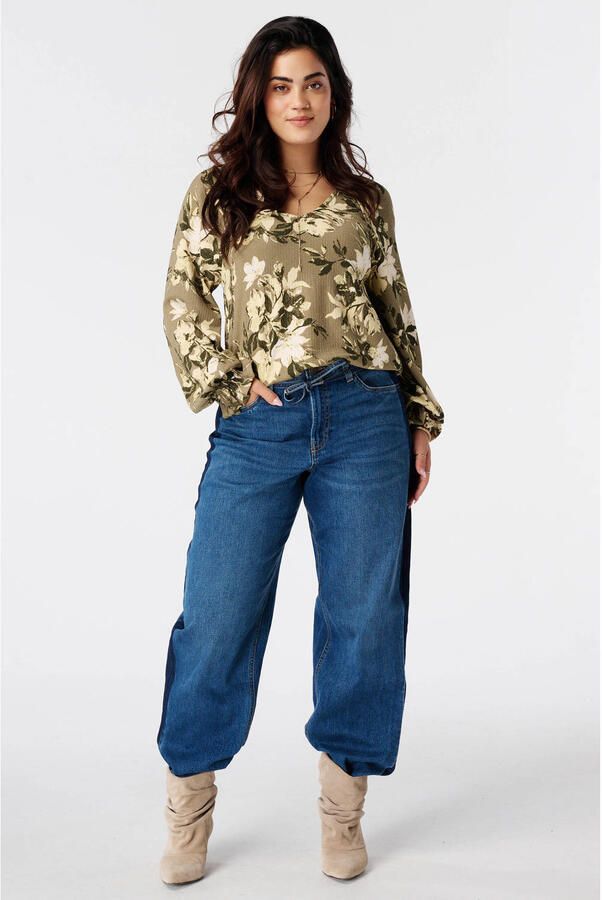MS Mode Plus Size gebloemde top kaki - Foto 2
