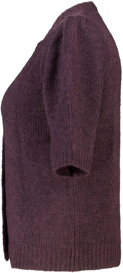 MS Mode Plus Size gebreid vest met wol aubergine - Foto 2
