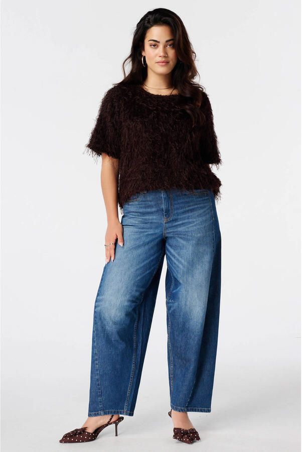 MS Mode Plus Size gebreide trui bruin
