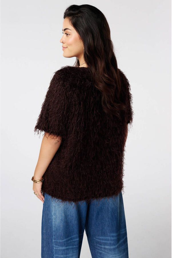 MS Mode Plus Size gebreide trui bruin - Foto 3