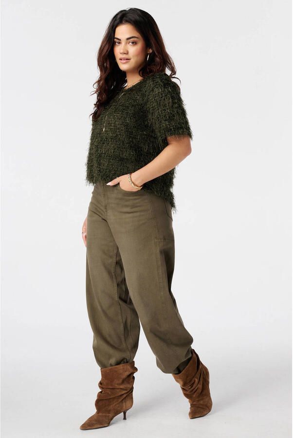 MS Mode Plus Size gebreide trui kaki - Foto 3