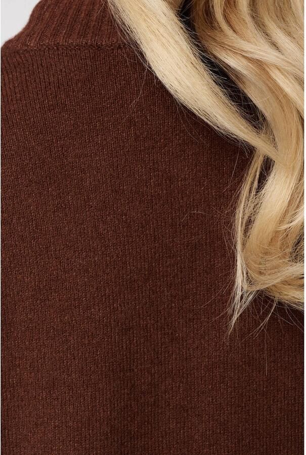 MS Mode Plus Size gebreide trui met wol bruin - Foto 2