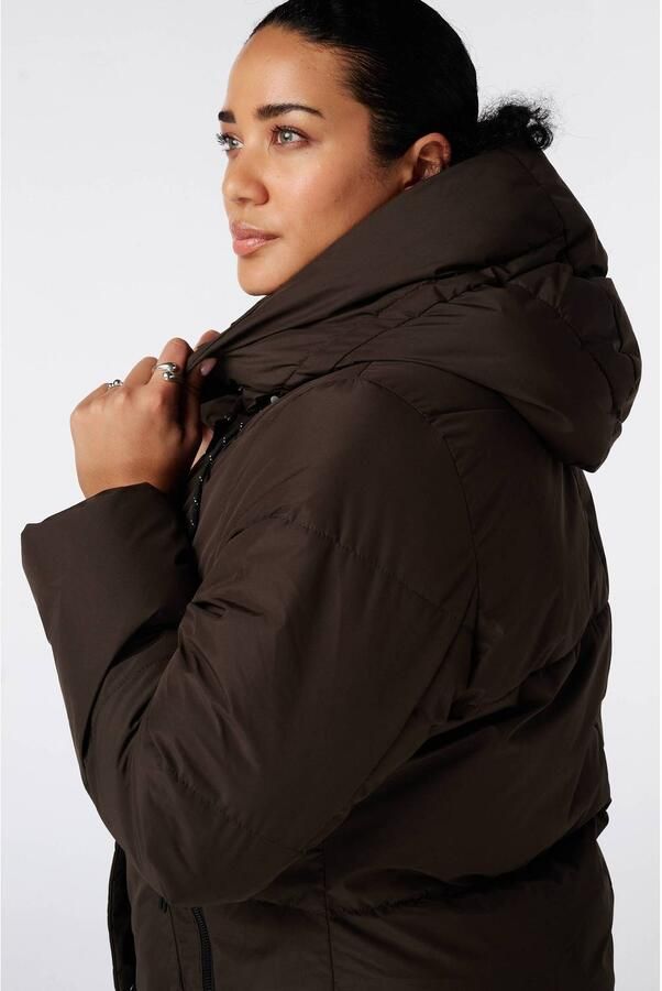 MS Mode Plus Size gewatteerde winterjas donkerbruin - Foto 3