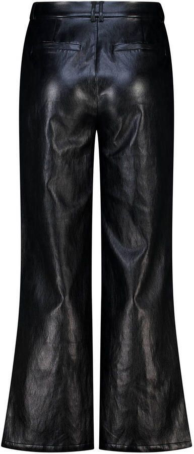 MS Mode Plus Size imitatieleren flared broek zwart - Foto 2