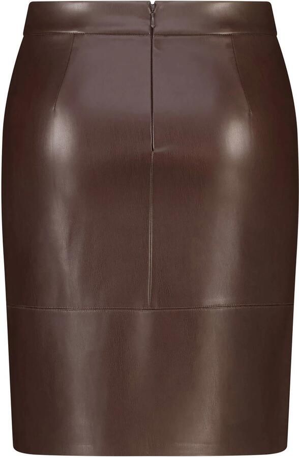 MS Mode Plus Size imitatieleren rok bruin - Foto 2
