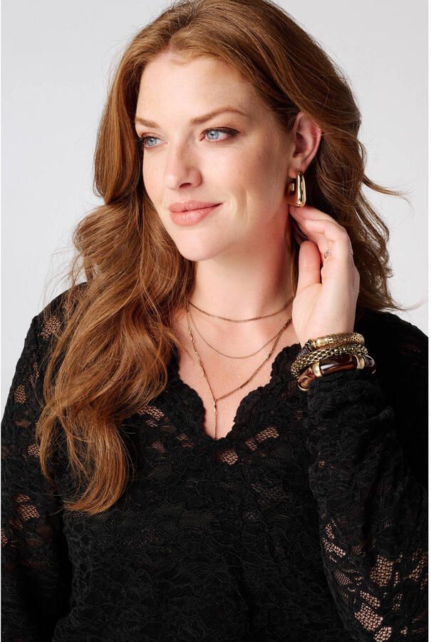MS Mode Plus Size kanten top zwart - Foto 2