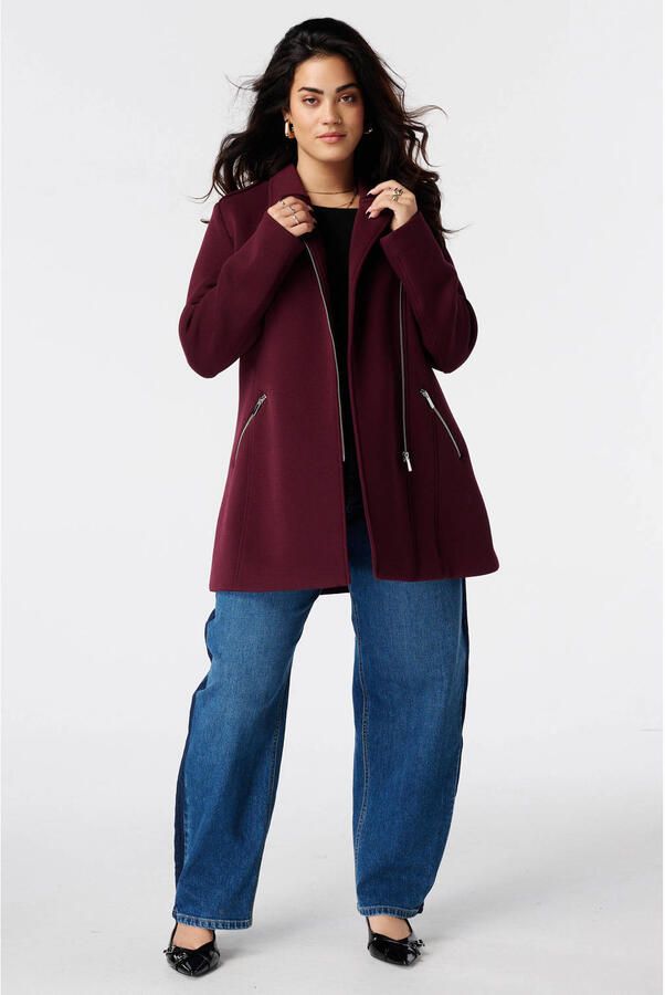 MS Mode Plus Size manteljas donkerrood