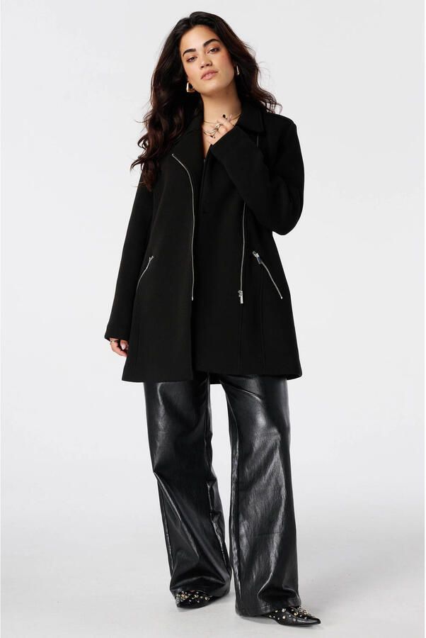 MS Mode Plus Size manteljas zwart