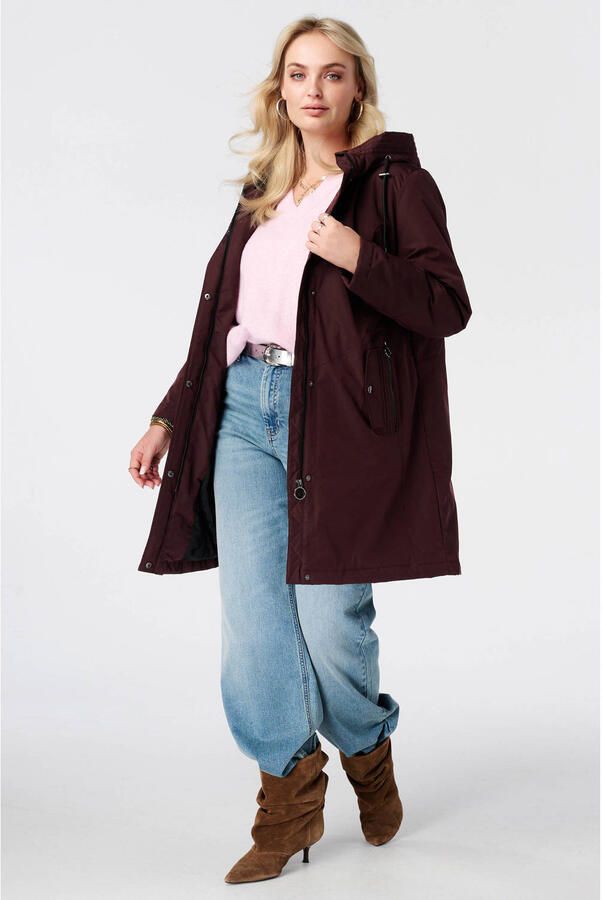 MS Mode Plus Size regenjas donkerrood