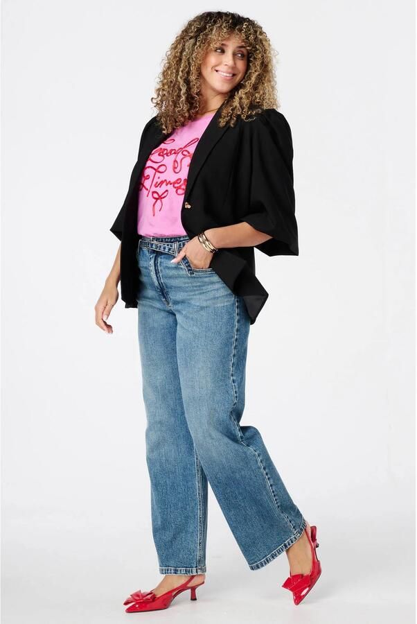 MS Mode Plus Size regular fit blazer zwart