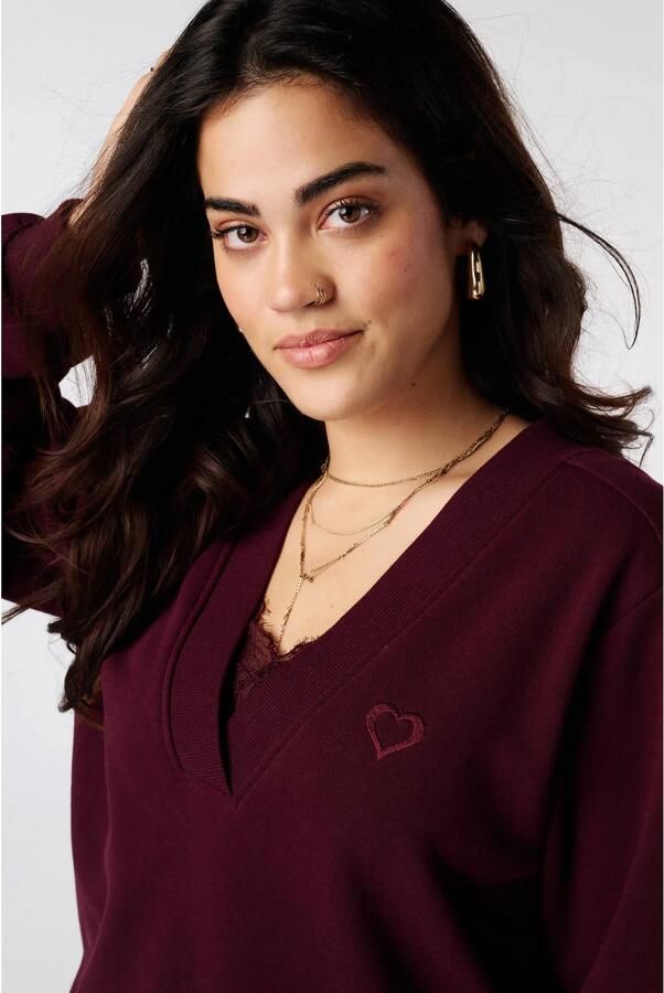MS Mode Plus Size sweater donkerrood - Foto 3