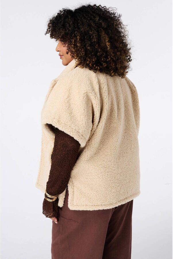 MS Mode Plus Size teddy jas ecru - Foto 3