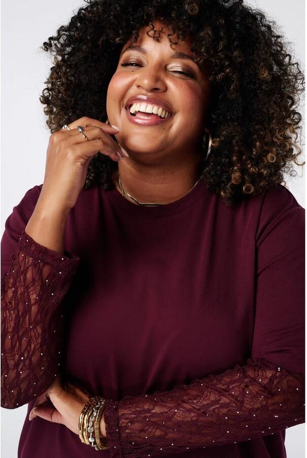 MS Mode Plus Size top donkerrood