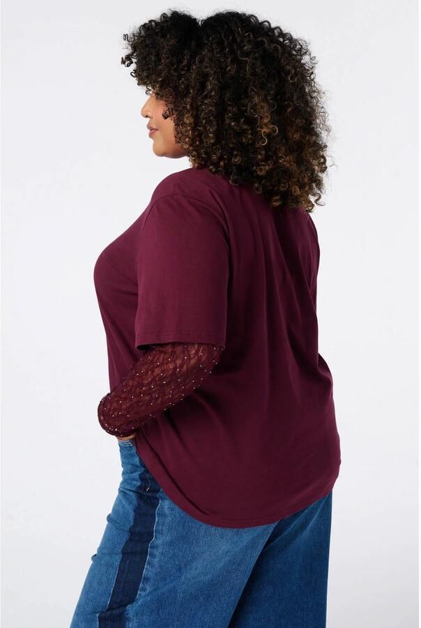 MS Mode Plus Size top donkerrood - Foto 2