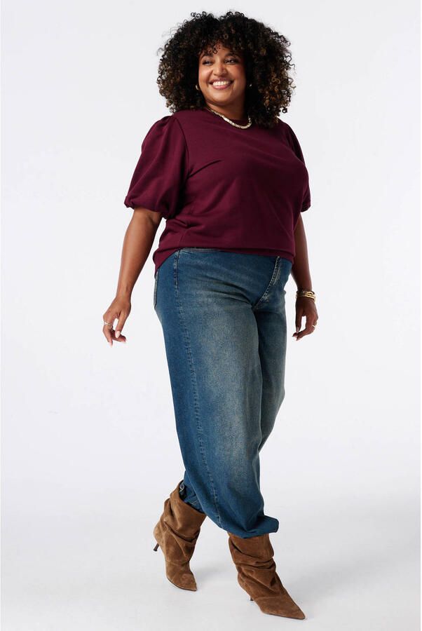 MS Mode Plus Size top donkerrood