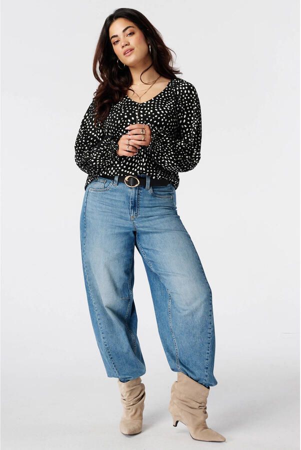 MS Mode Plus Size top met stippen zwart wit - Foto 2