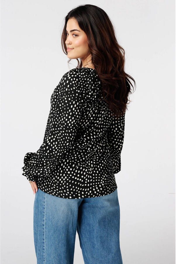 MS Mode Plus Size top met stippen zwart wit - Foto 3