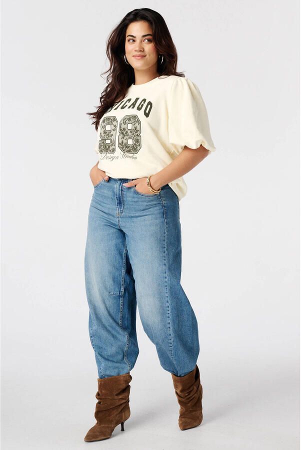 MS Mode Plus Size top met tekst lichtgeel - Foto 3