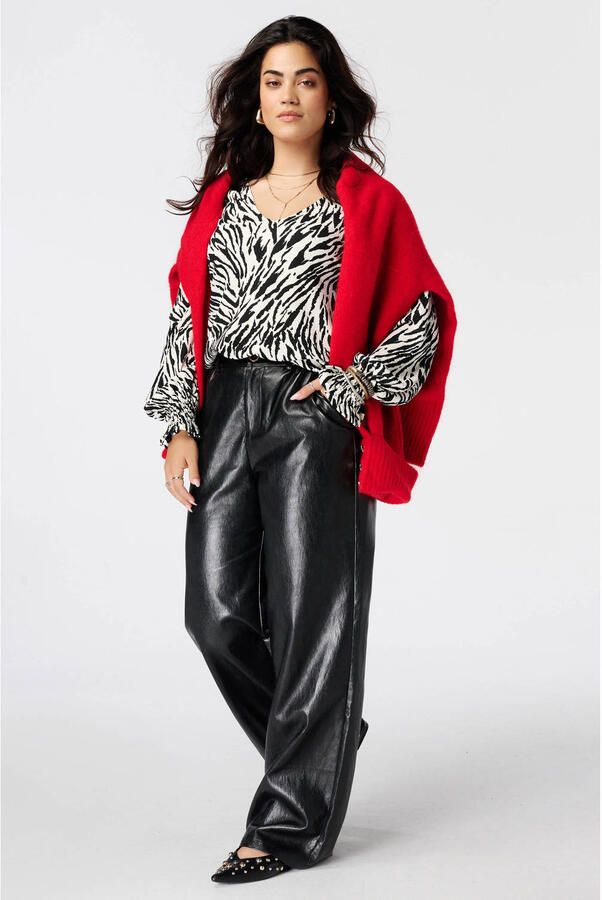 MS Mode Plus Size top met zebraprint ecru zwart - Foto 3