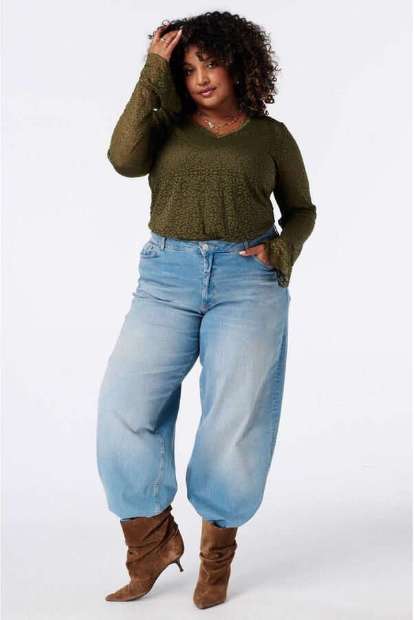 MS Mode Plus Size top olijfgroen