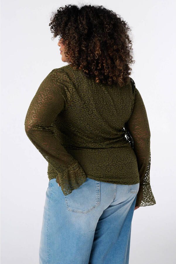 MS Mode Plus Size top olijfgroen - Foto 3