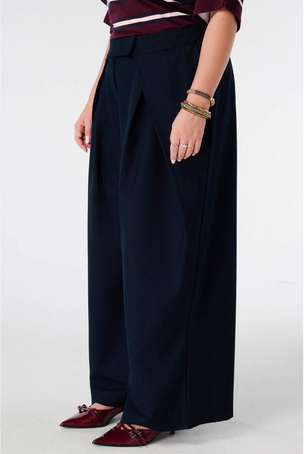 MS Mode Plus Size wide leg broek donkerblauw - Foto 3
