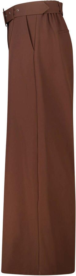 MS Mode Plus Size wide leg broek met ceintuur bruin - Foto 2