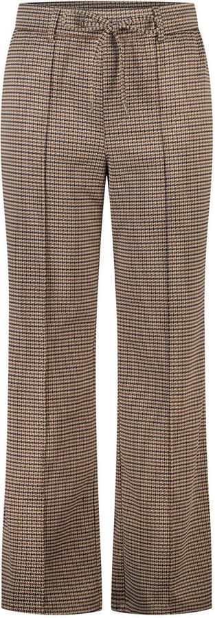 MS Mode Plus Size wide leg geruite broek bruin