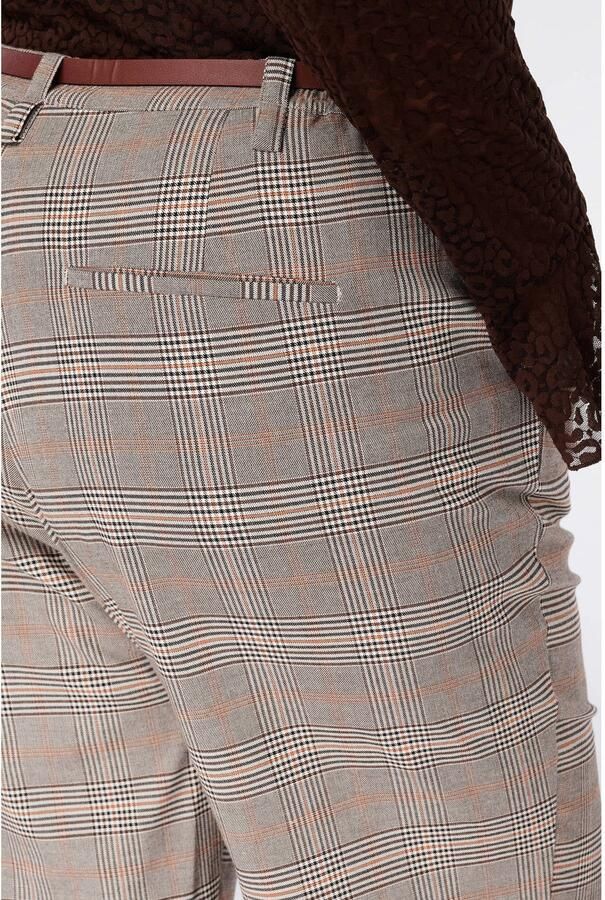 MS Mode Plus Size wide leg geruite broek met ceintuur meerkleurig - Foto 2