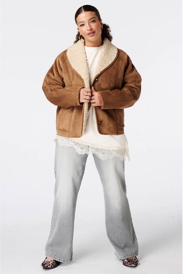 MS Mode Plus Size winter lammy coat cognac - Foto 2