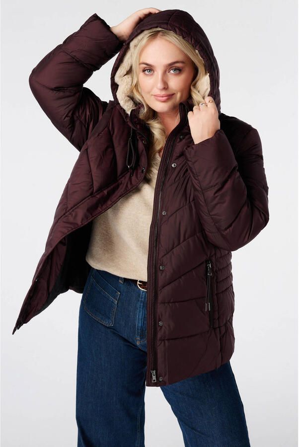 MS Mode Plus Size winterjas donkerrood
