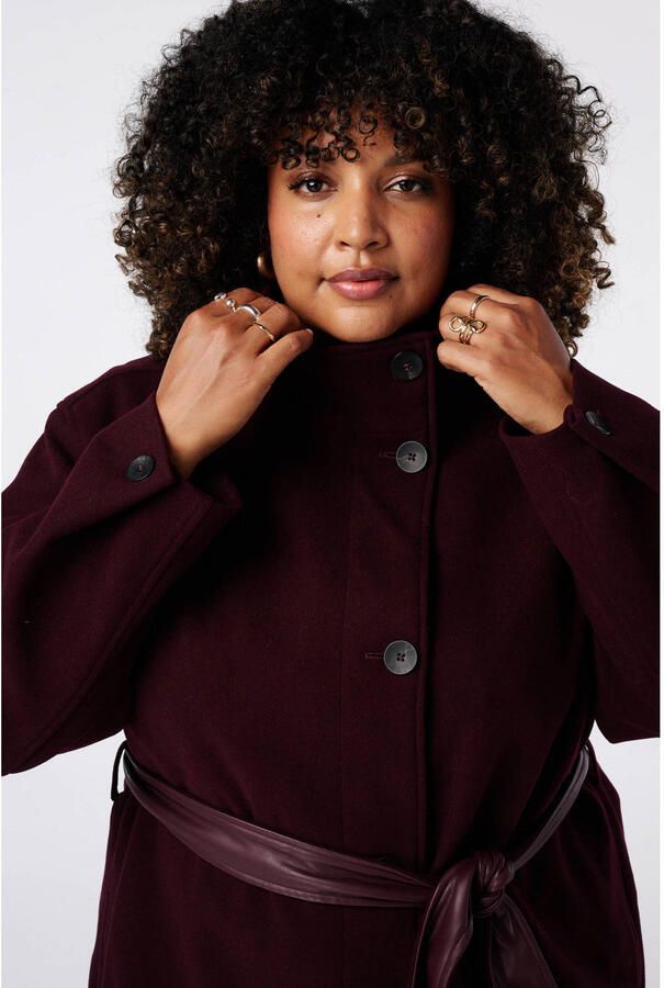 MS Mode Plus Size winterjas met ceintuur