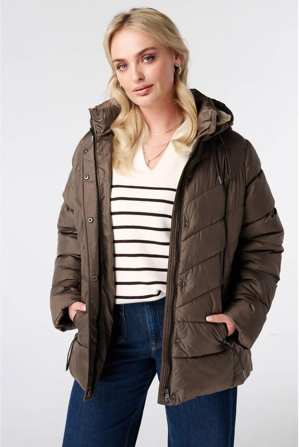 MS Mode Plus Size winterjas taupe