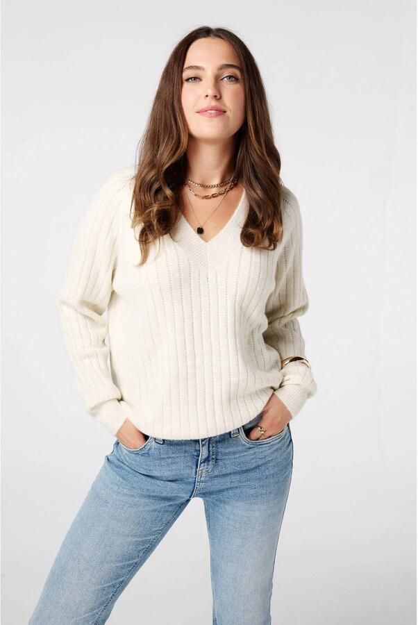 MS Mode pullover met wol ecru
