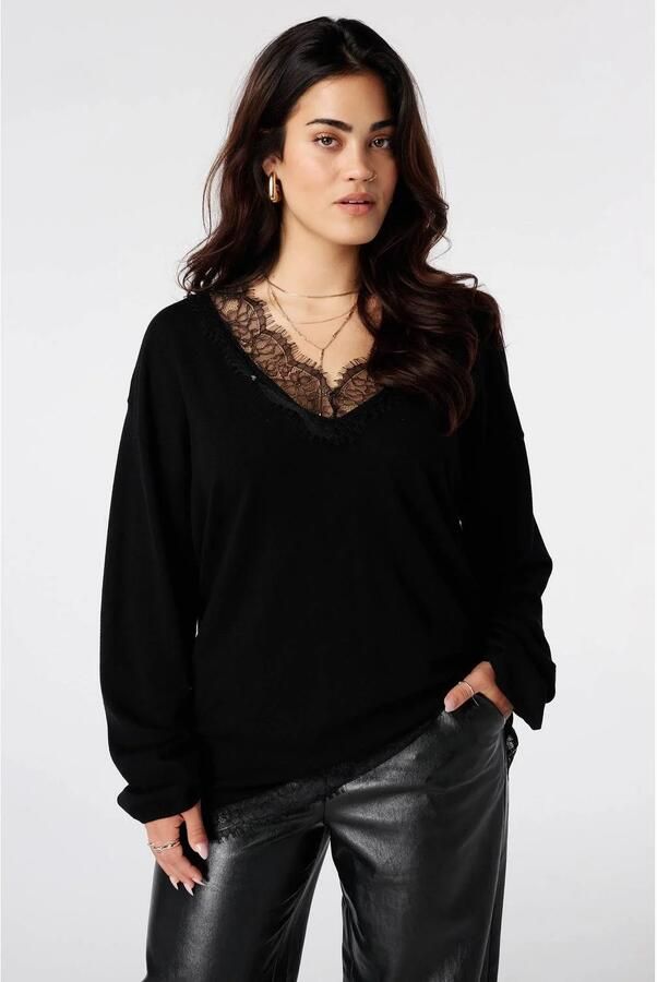 MS Mode pullover zwart