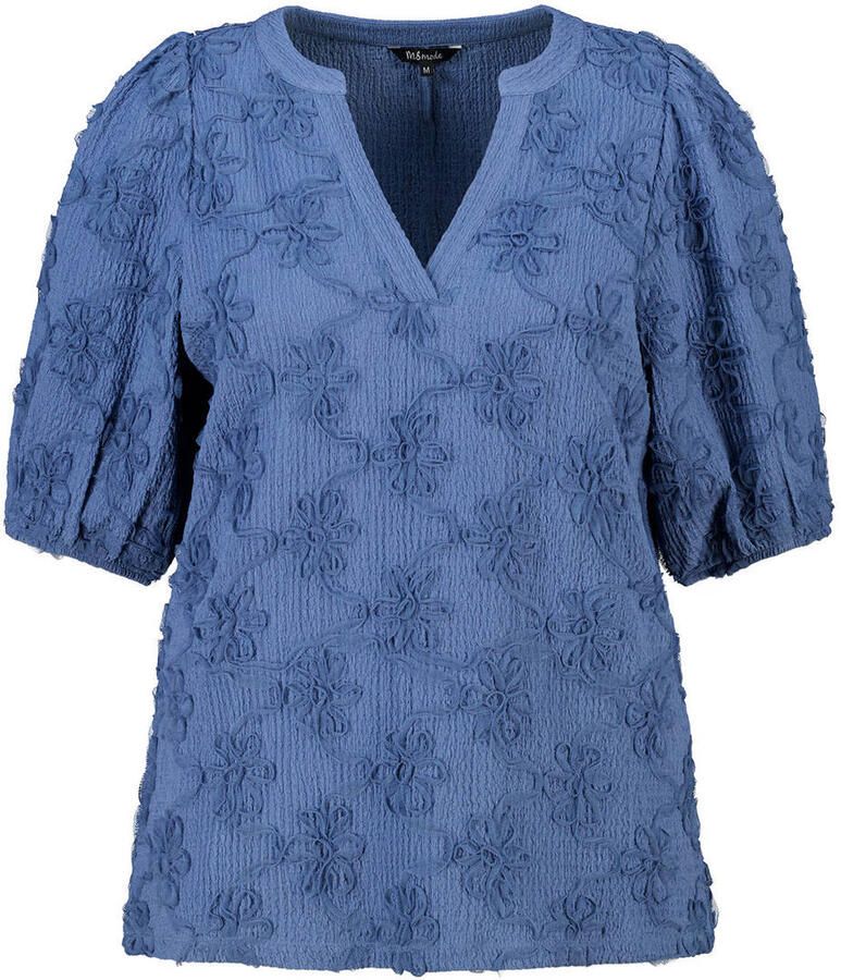 MS Mode rechtvallend blousetop Plus Size blauw - Foto 2