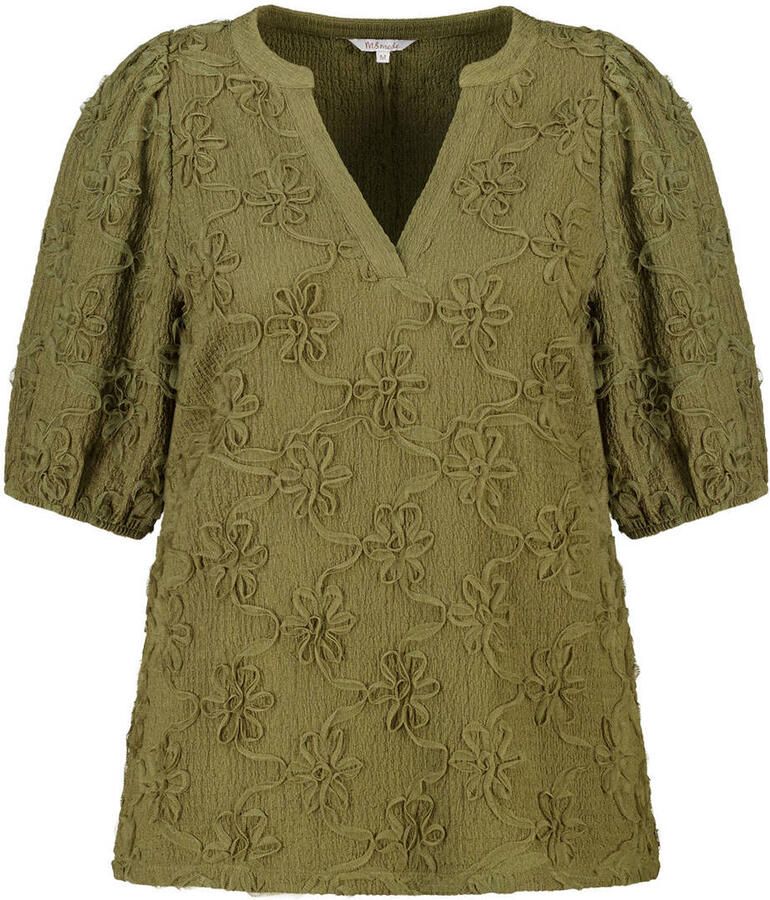 MS Mode rechtvallend blousetop Plus Size olijfgroen - Foto 2